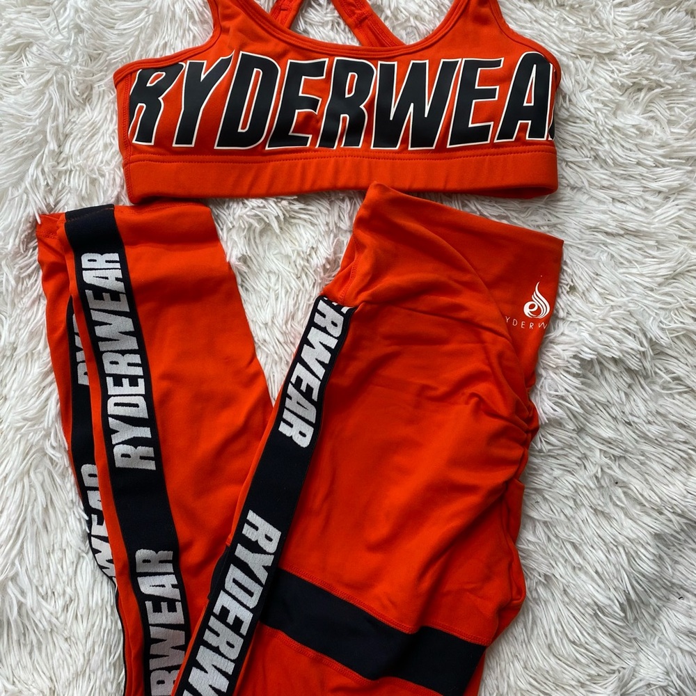 Ryderwear Logo Leggings Red and Black